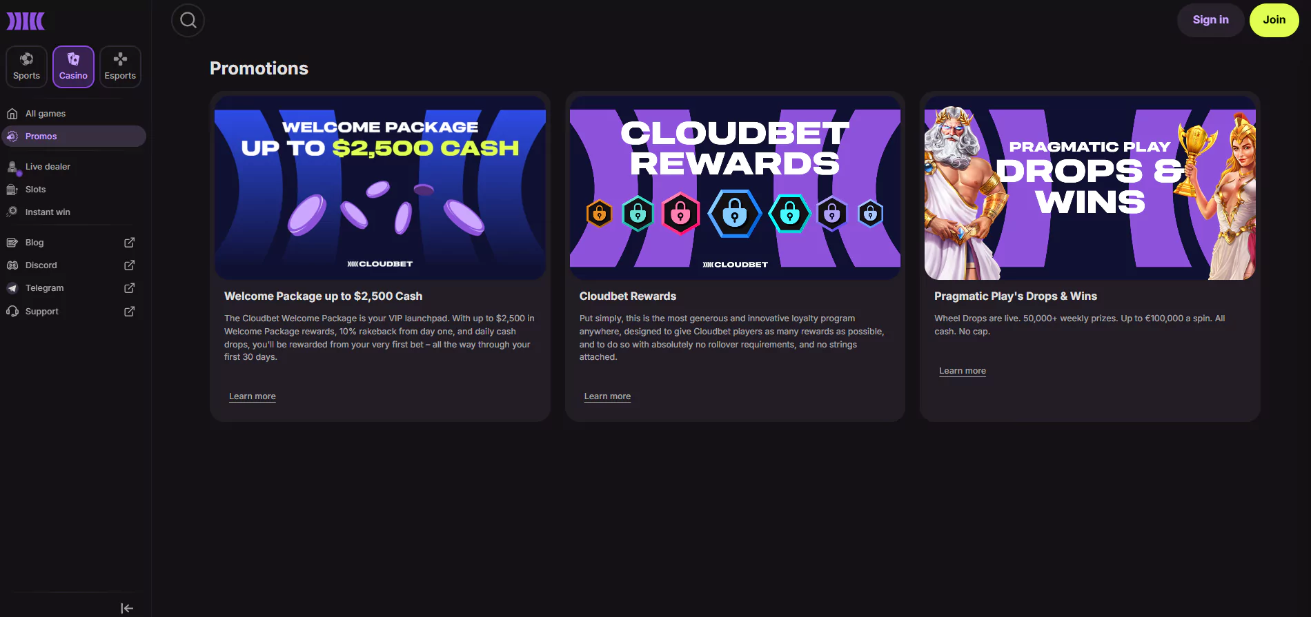 Cloudbet Promo Code: Promotions