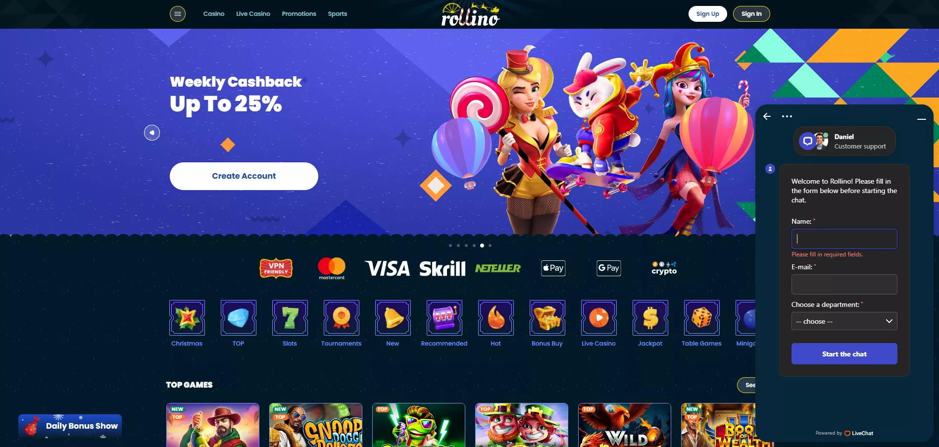 Rollino Review: Customer Support