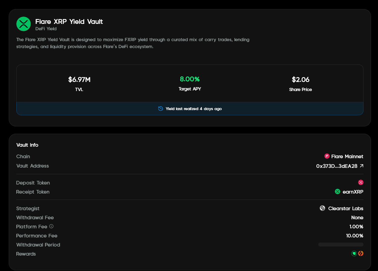 XRP yield with Flare