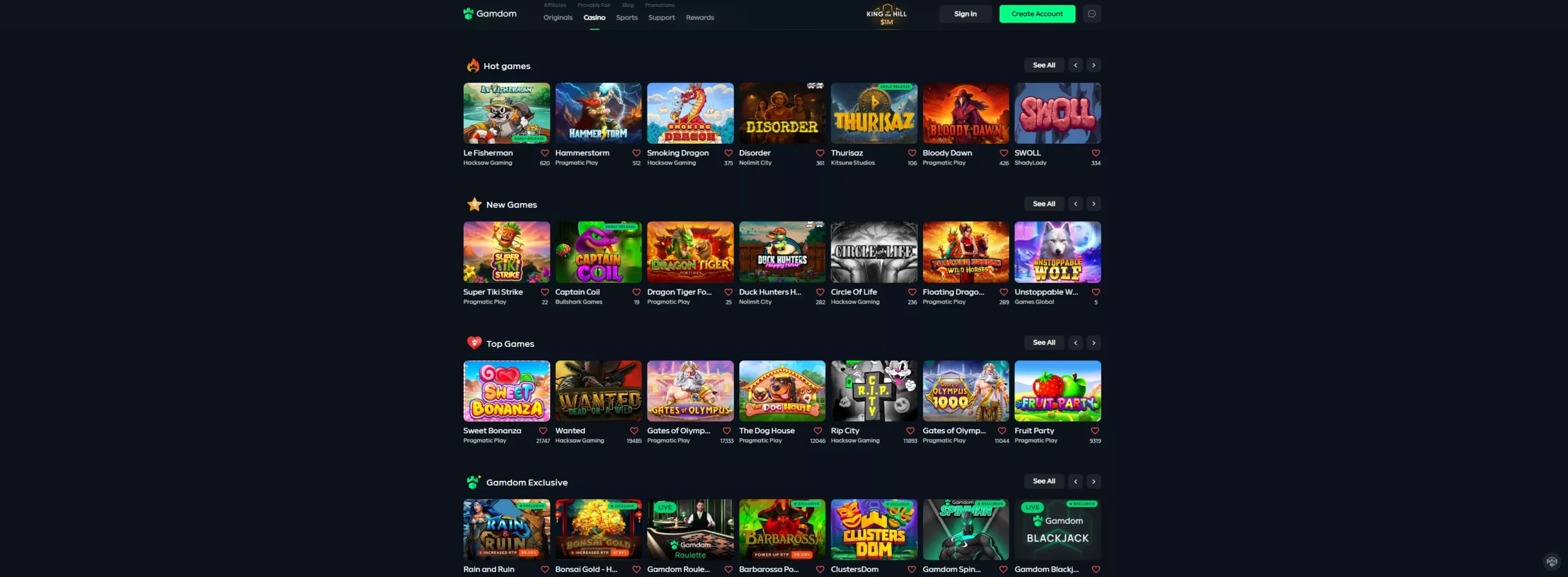 Gamdom Review: Casino