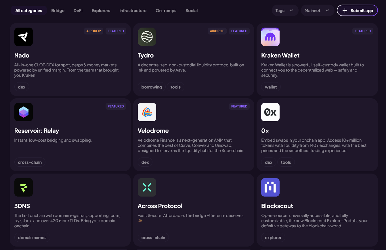 Top featured apps on Ink