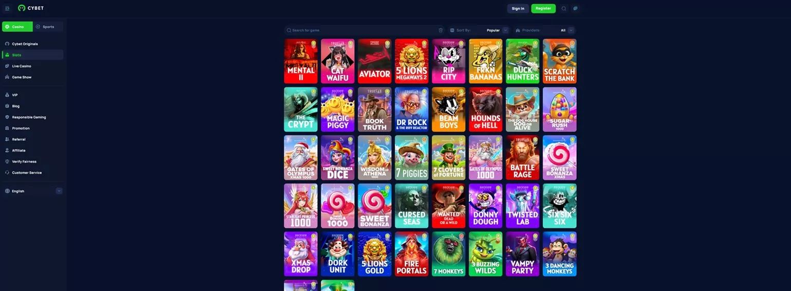 Cybet Casino Review: Casino