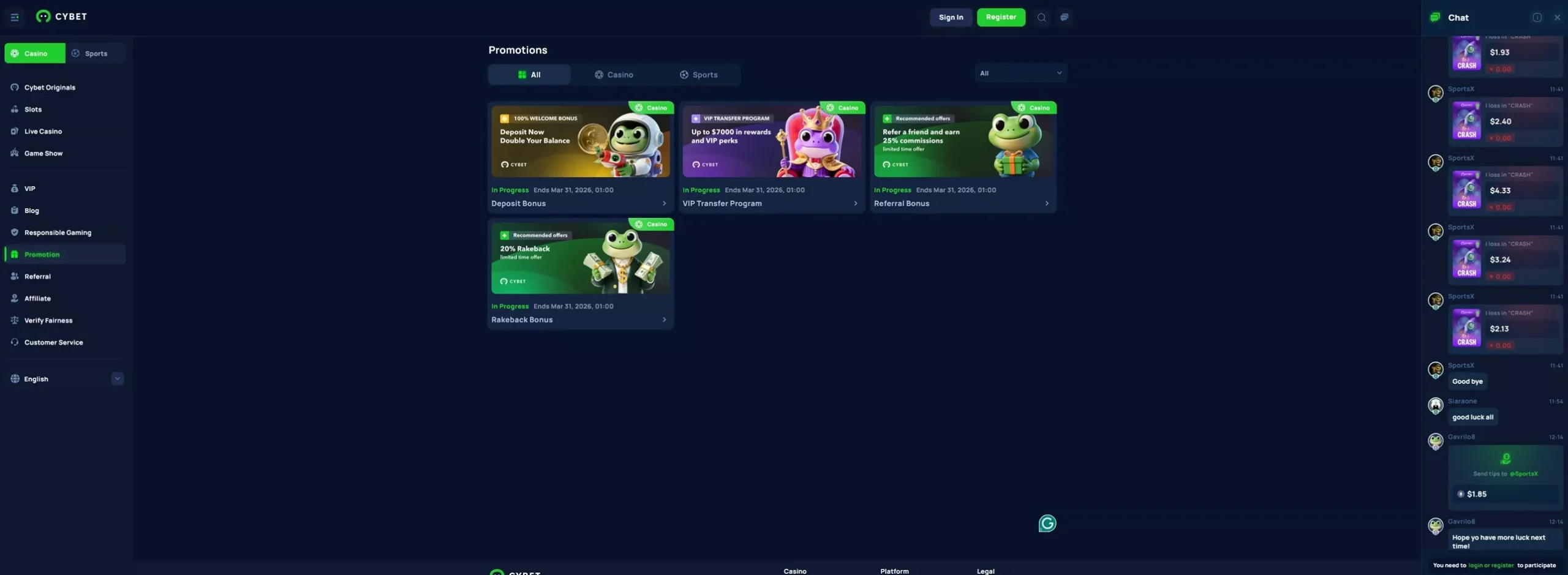 Cybet Casino Review: Bonuses and Promotions