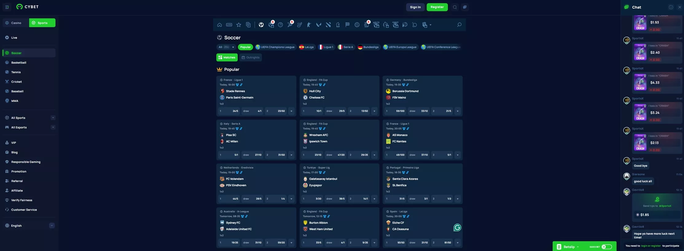 Cybet Casino Review: Sportsbook