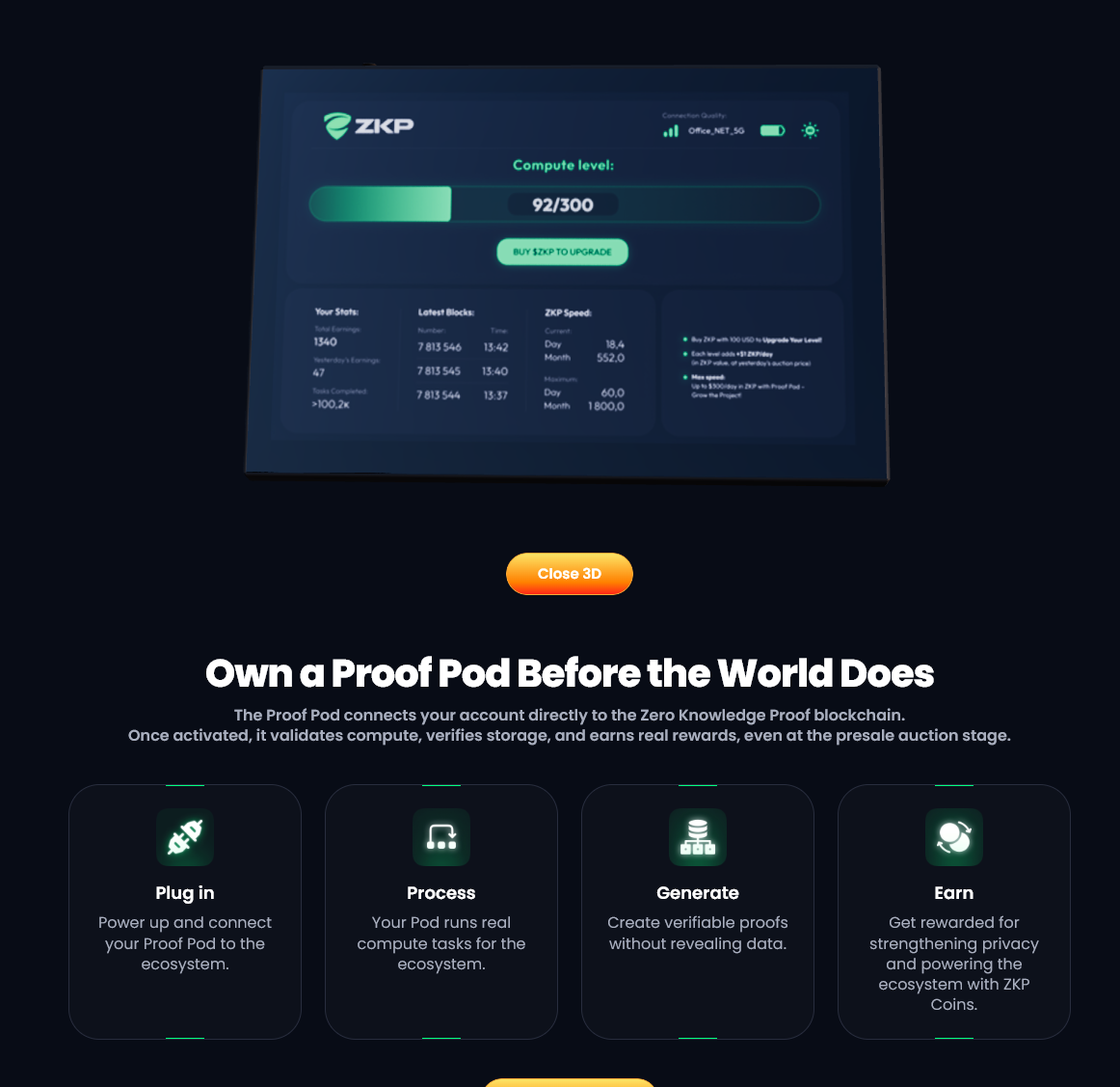 ZKP Proof Pod, a Device that Connects to Your Privacy Blockchain