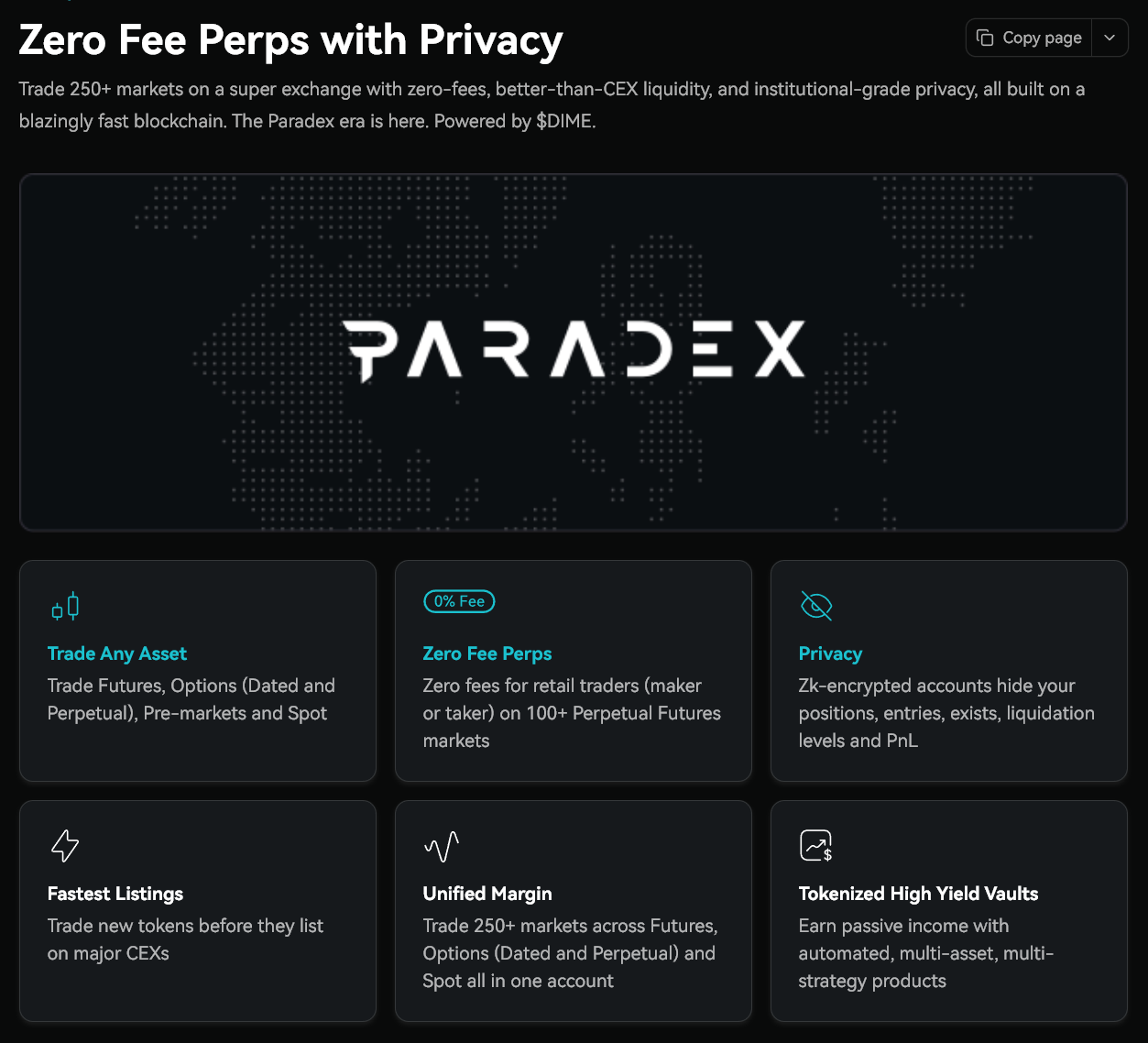Pradex exchange features
