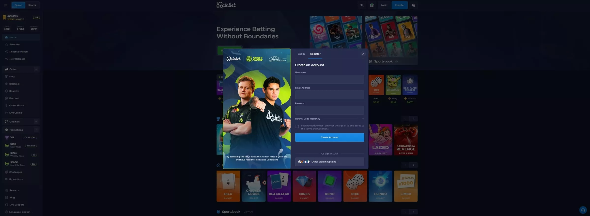 Rainbet Deutschland Dekonstruiert: Ein Technischer Deep-Dive in Anmeldung, Bonusmathematik und Sicherheitsprotokolle 1 Rainbet Registrierungsprozess Screenshot