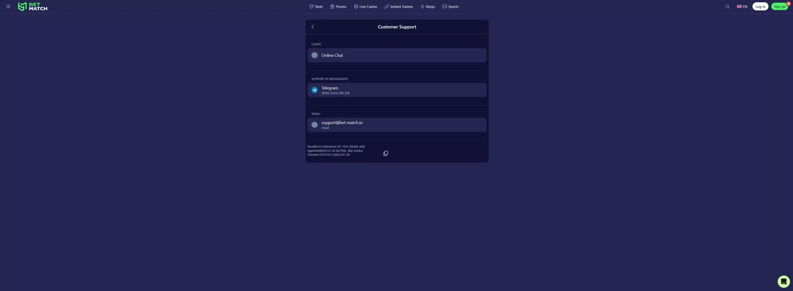 Betmatch Review: Customer Support
