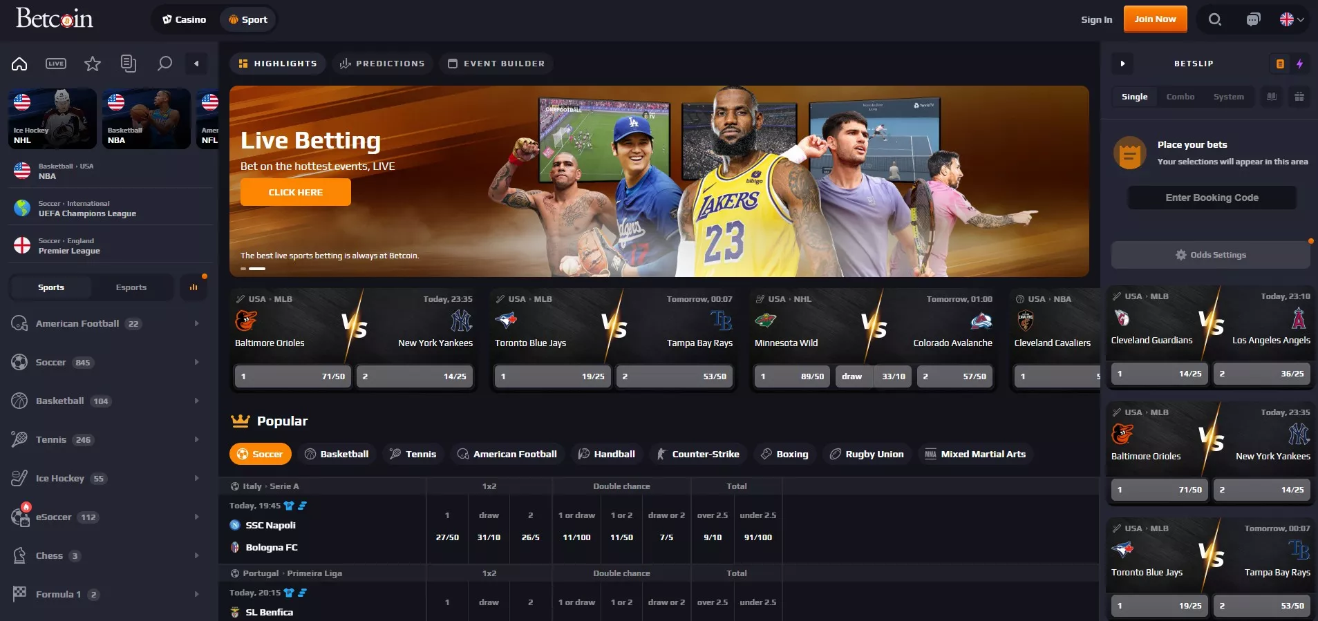 Betcoin Review: Sportsbook