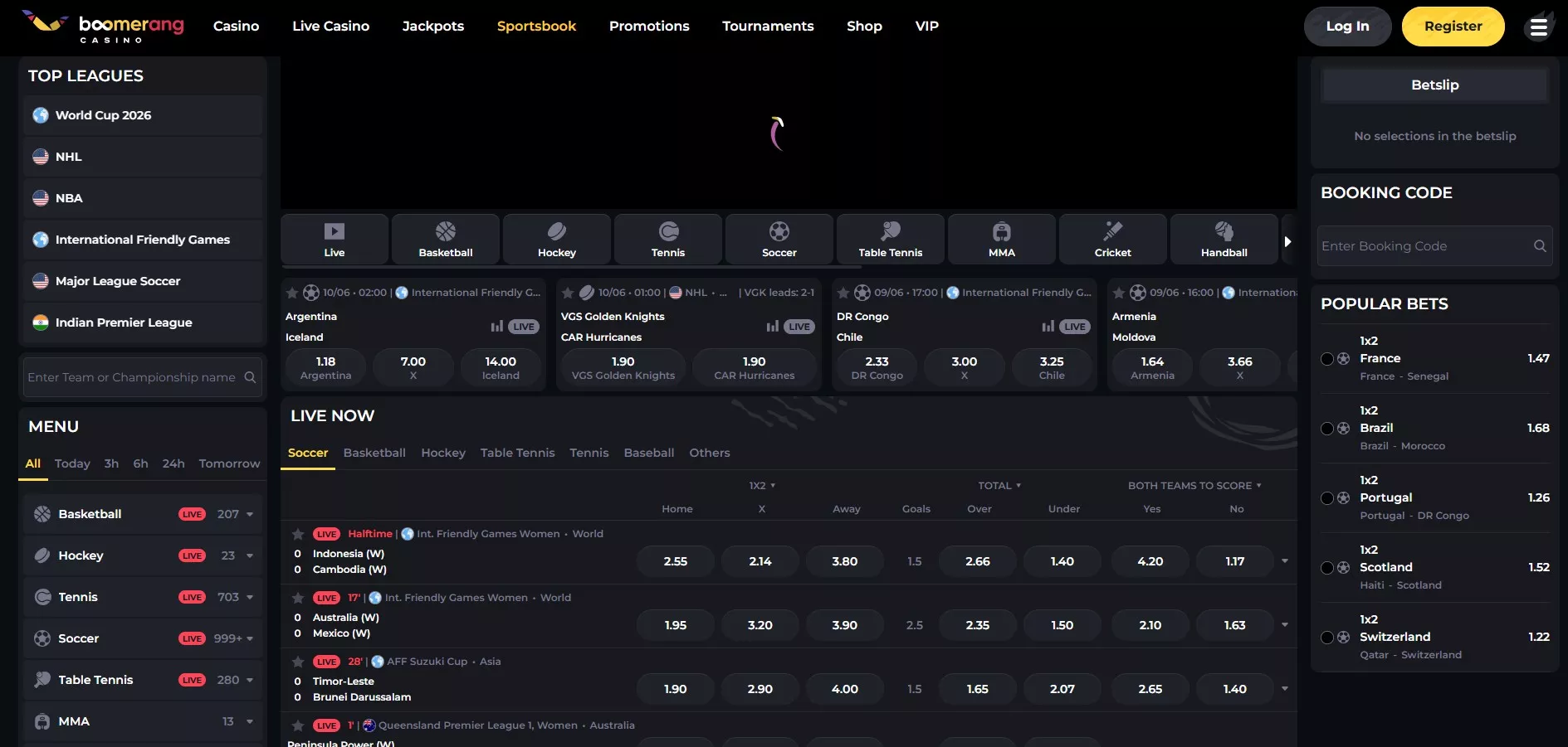 Boomerang Casino Review: Sportsbook