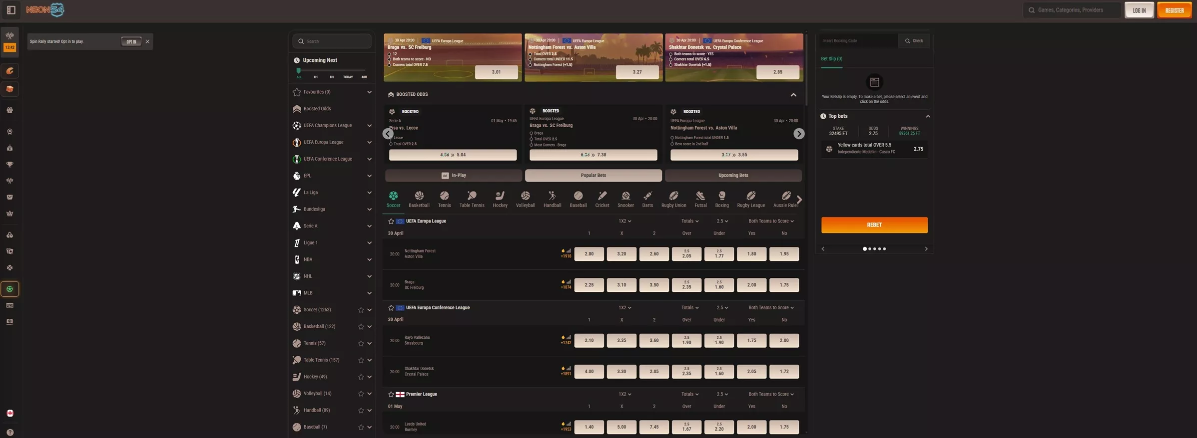 Neon54 Review: Sportsbook
