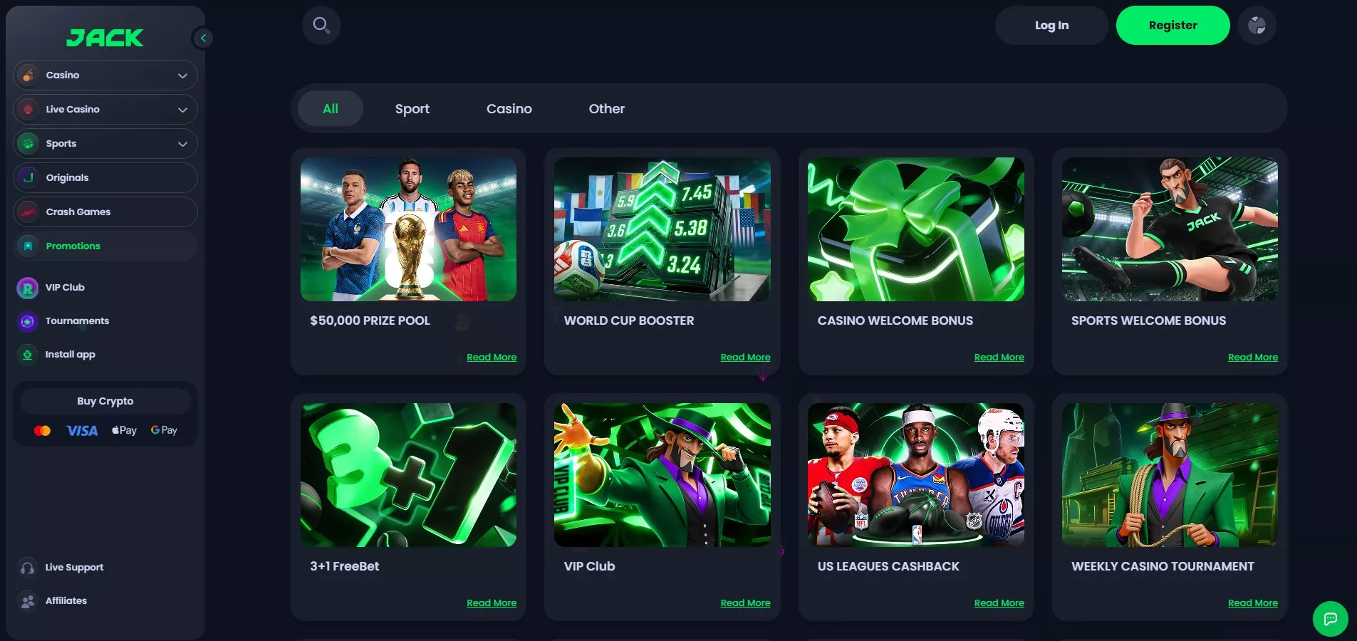 Jack.com Review: Bonuses and Promotions