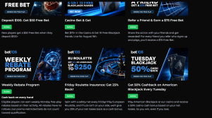 Bet105 review bonus and promotions screenshot