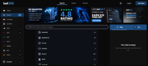 Bet105 sportsbook review sports betting section screenshot