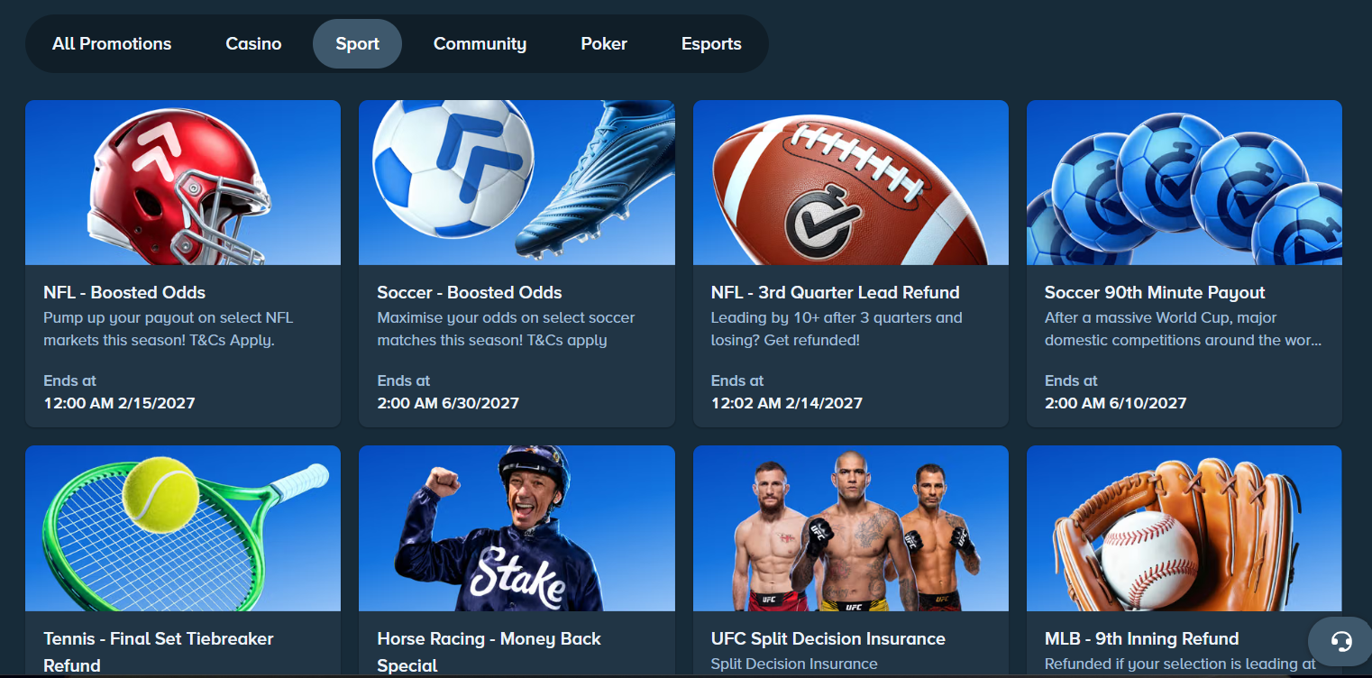 stake sports promotions september 2026 screenshot